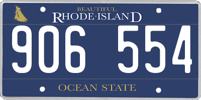 RI license plate 906554