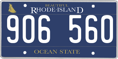 RI license plate 906560