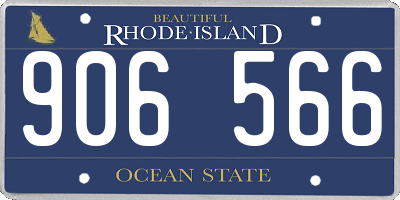 RI license plate 906566