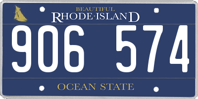 RI license plate 906574