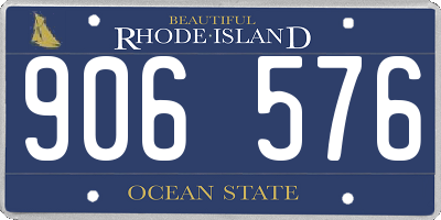 RI license plate 906576