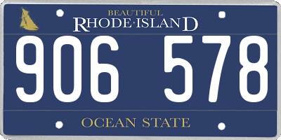 RI license plate 906578