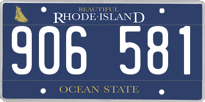 RI license plate 906581
