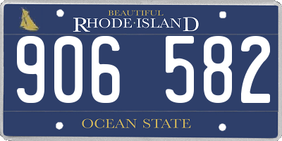 RI license plate 906582