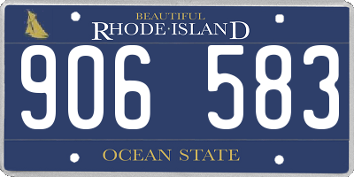 RI license plate 906583