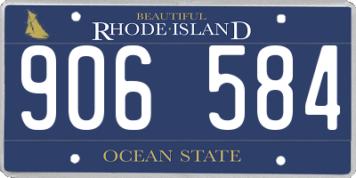 RI license plate 906584