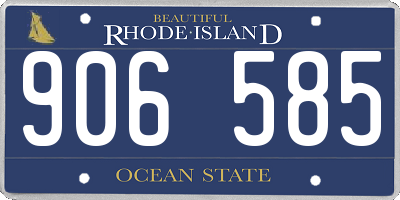 RI license plate 906585