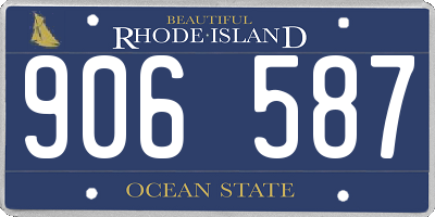 RI license plate 906587