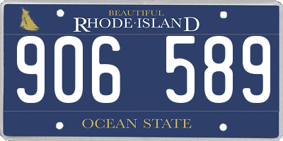 RI license plate 906589