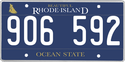 RI license plate 906592
