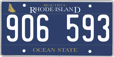 RI license plate 906593