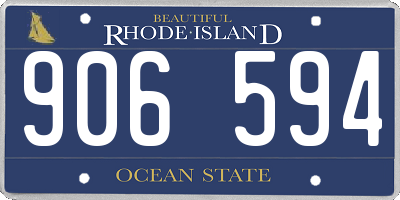 RI license plate 906594