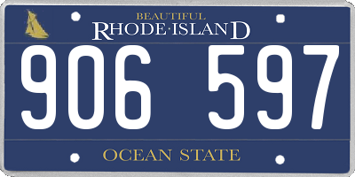 RI license plate 906597