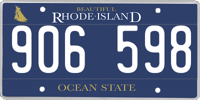 RI license plate 906598