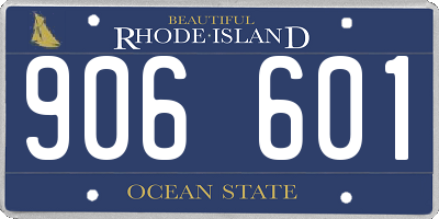 RI license plate 906601