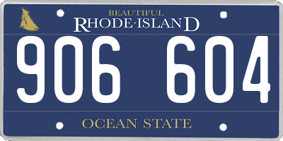 RI license plate 906604