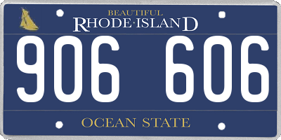 RI license plate 906606