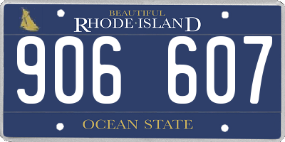 RI license plate 906607