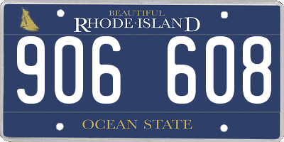 RI license plate 906608