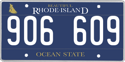 RI license plate 906609