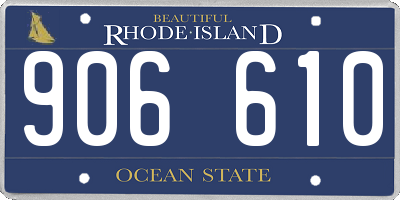 RI license plate 906610