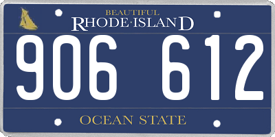 RI license plate 906612