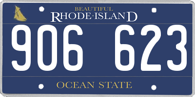 RI license plate 906623