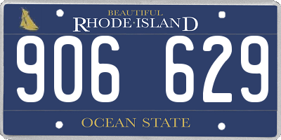 RI license plate 906629