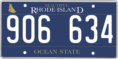 RI license plate 906634