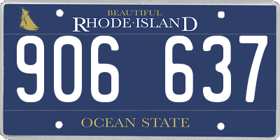RI license plate 906637