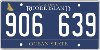 RI license plate 906639