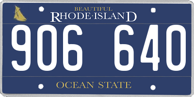 RI license plate 906640