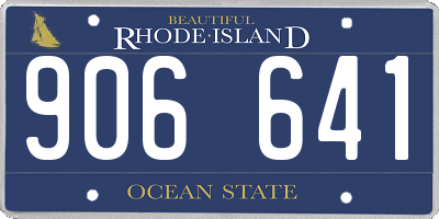 RI license plate 906641
