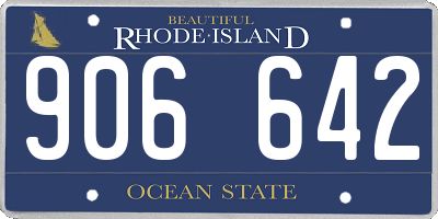 RI license plate 906642