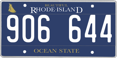 RI license plate 906644