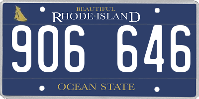 RI license plate 906646