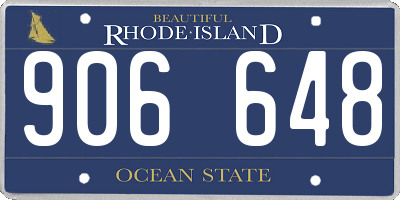 RI license plate 906648