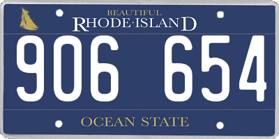 RI license plate 906654