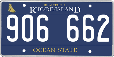 RI license plate 906662
