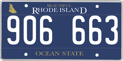 RI license plate 906663