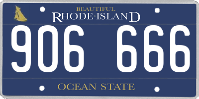 RI license plate 906666