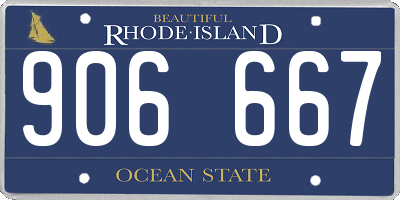 RI license plate 906667