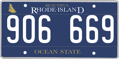 RI license plate 906669