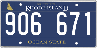 RI license plate 906671