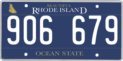 RI license plate 906679