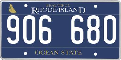 RI license plate 906680