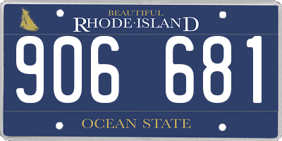 RI license plate 906681