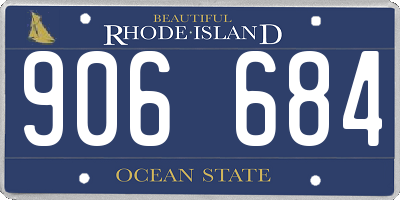 RI license plate 906684