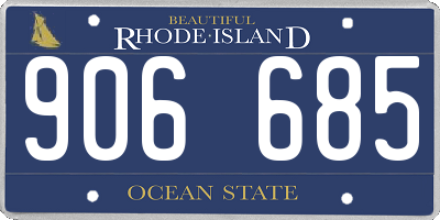 RI license plate 906685