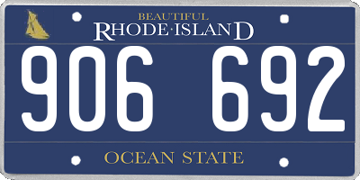 RI license plate 906692